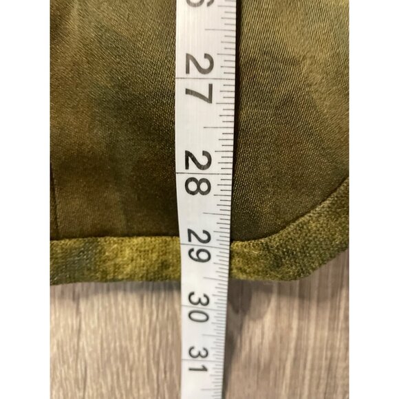 Hand Sewn Mossy Green V Neck Tunic Style Blazer with Decorative Buttons Sz 12 - Picture 10 of 10